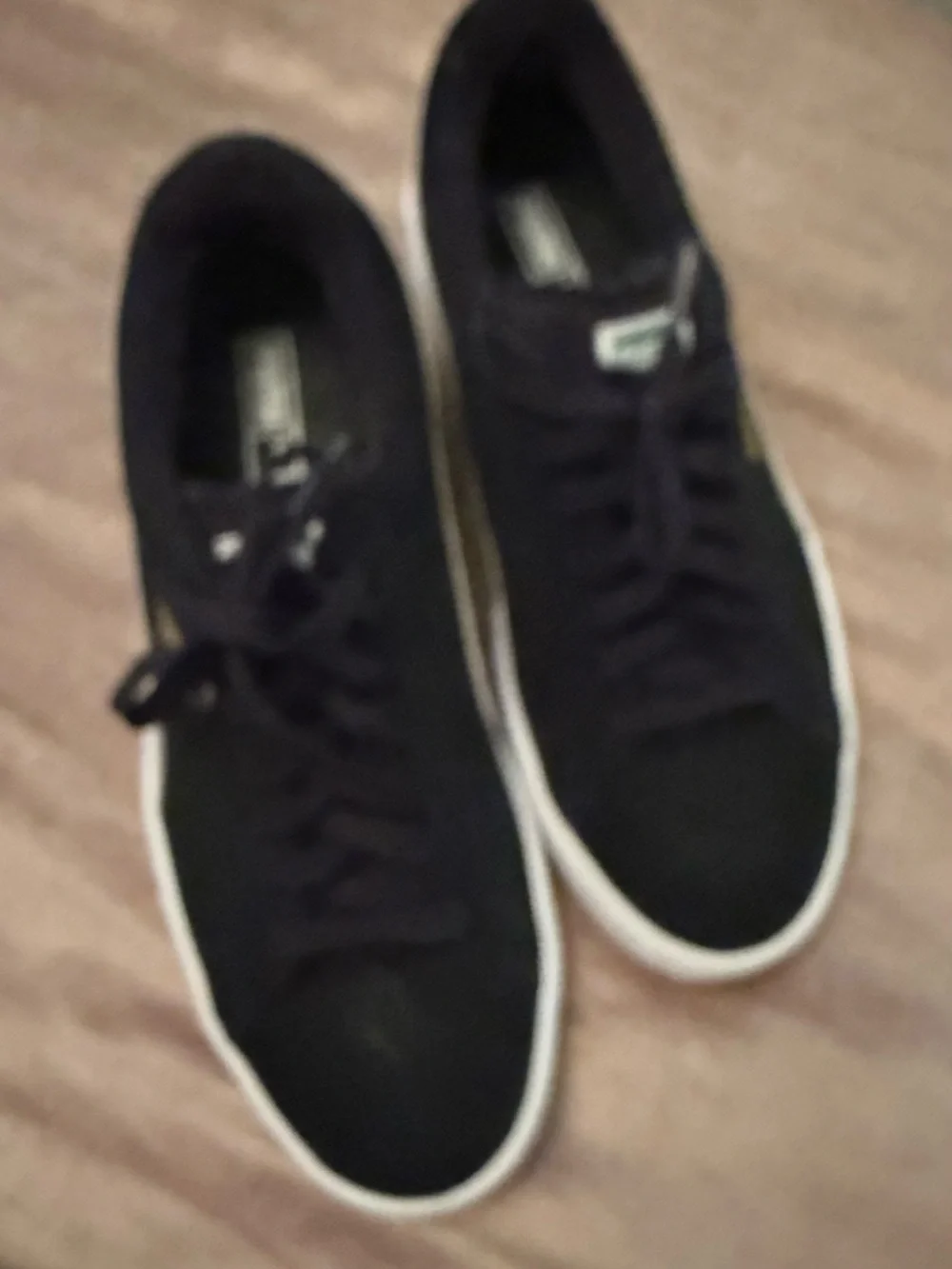 Puma Black Suede Sneakers with Cream Formstripe